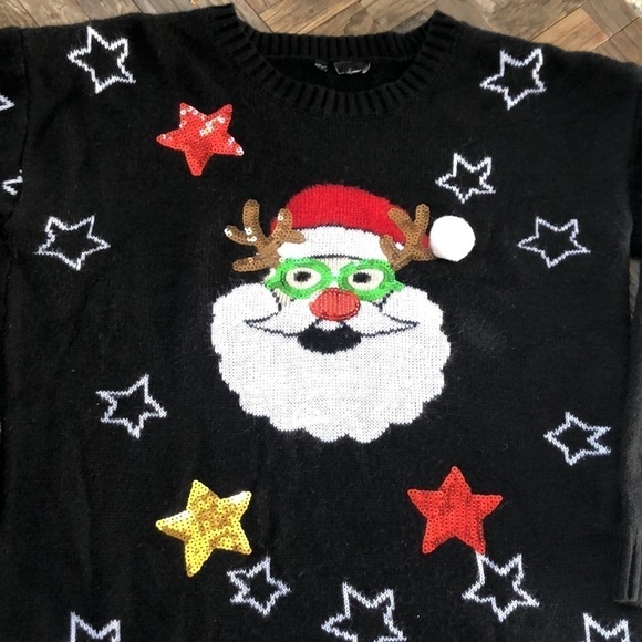 Santa Reindeer Ugly Tacky Holiday Sweater by New Direction - Picture 2 of 6